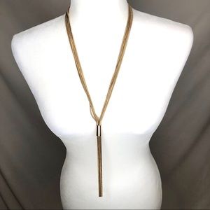 Lydell NYC gold tone tassel statement necklace